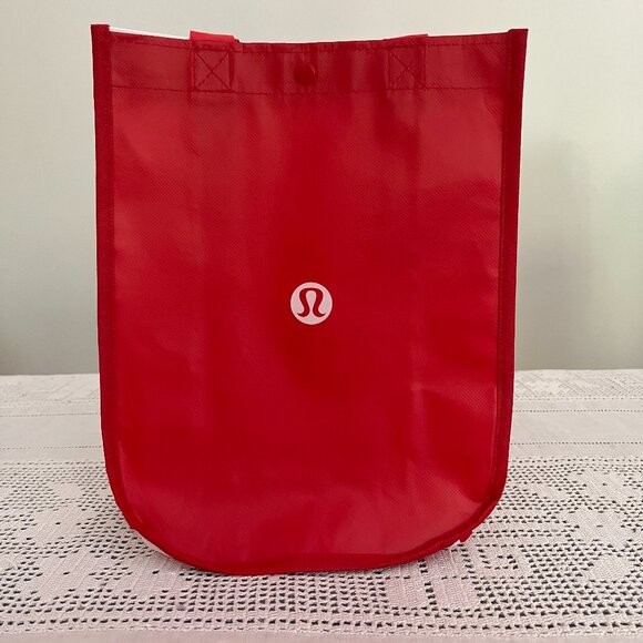 NEW Lululemon red & white small reusable tote bag - Picture 3 of 6